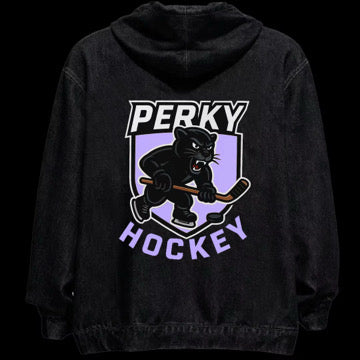Perky Hockey Denim Wash Lavender Hoodie (Pre Order)